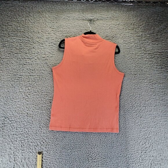 Carolyn Taylor Top Womens Large Orange Sleeveless Mock Neck Cotton Casual *NWT* - Picture 8 of 9